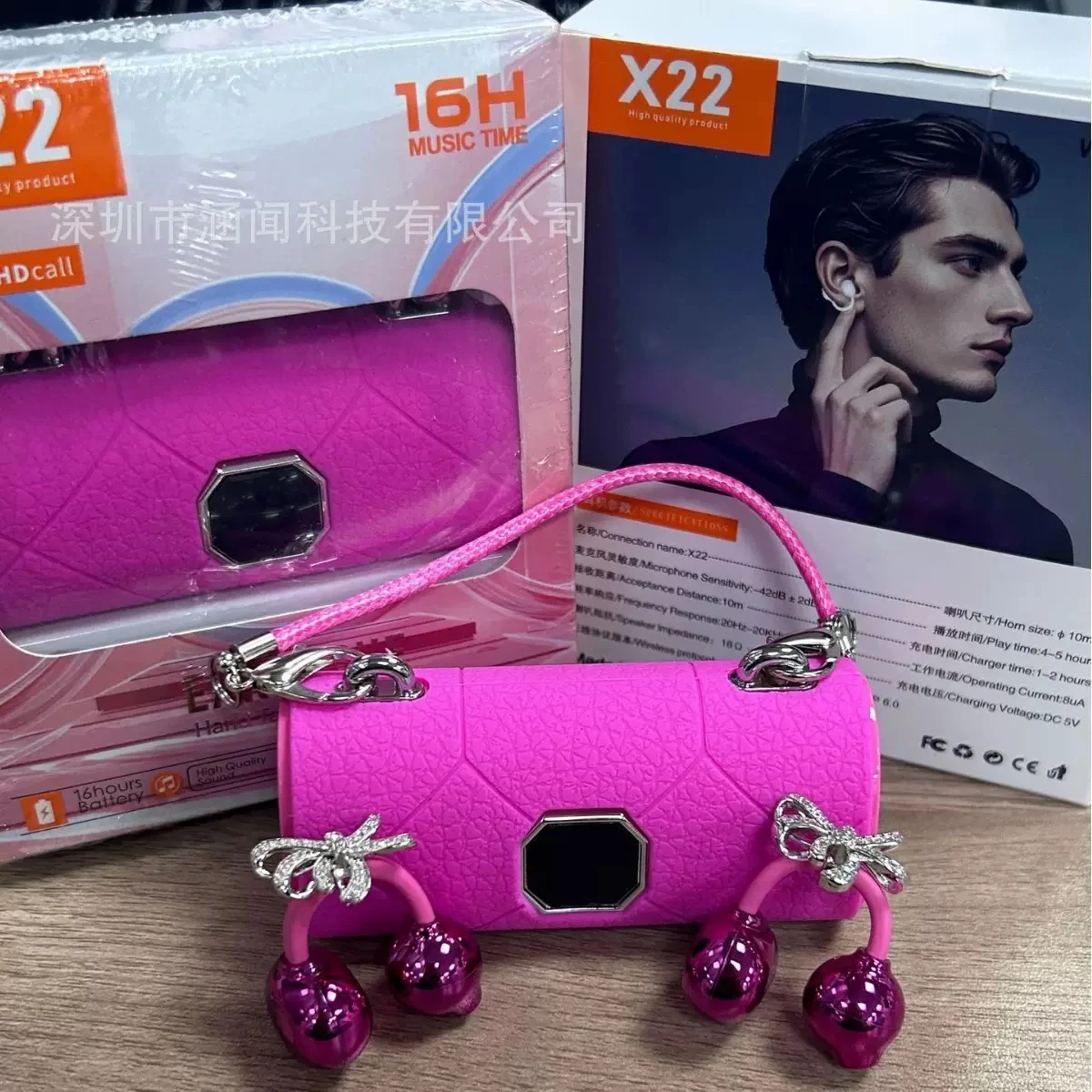 Premium Luxury Bag Design Clip-On Bluetooth Earbuds